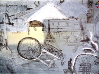 022CV - Colpo di Vento  (Gust of Wind ) - cm. 50x70 - Litografia (Lithography)